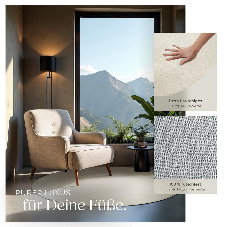 Tectake Kurzflorteppich Soft Zone verschiedene Größen und Farben flauschige Oberfläche  