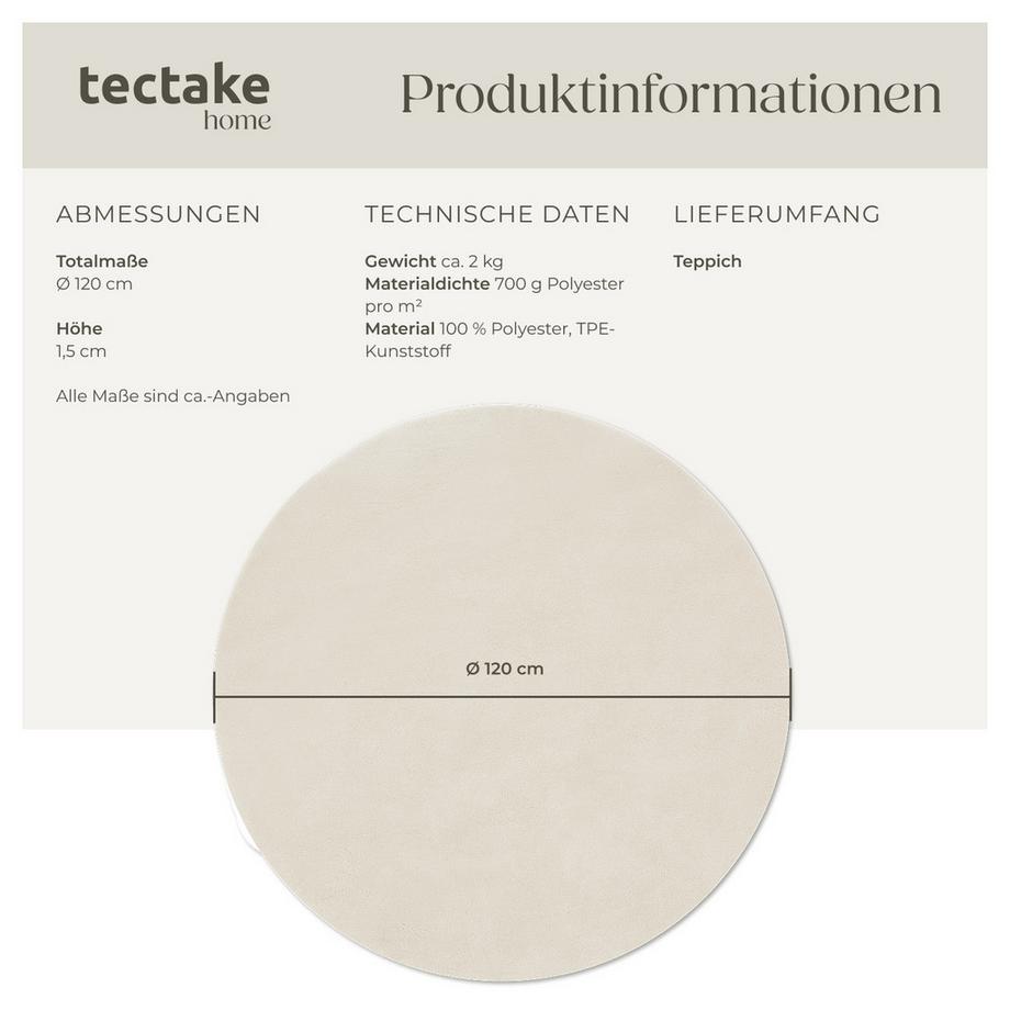 Tectake Kurzflorteppich Soft Zone verschiedene Größen und Farben flauschige Oberfläche  