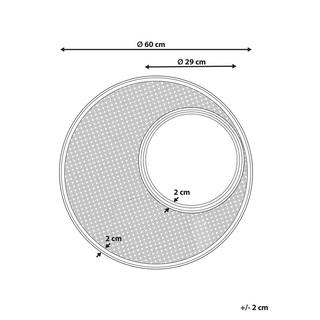 Beliani Wandspiegel aus PE Rattan Retro PALAU  