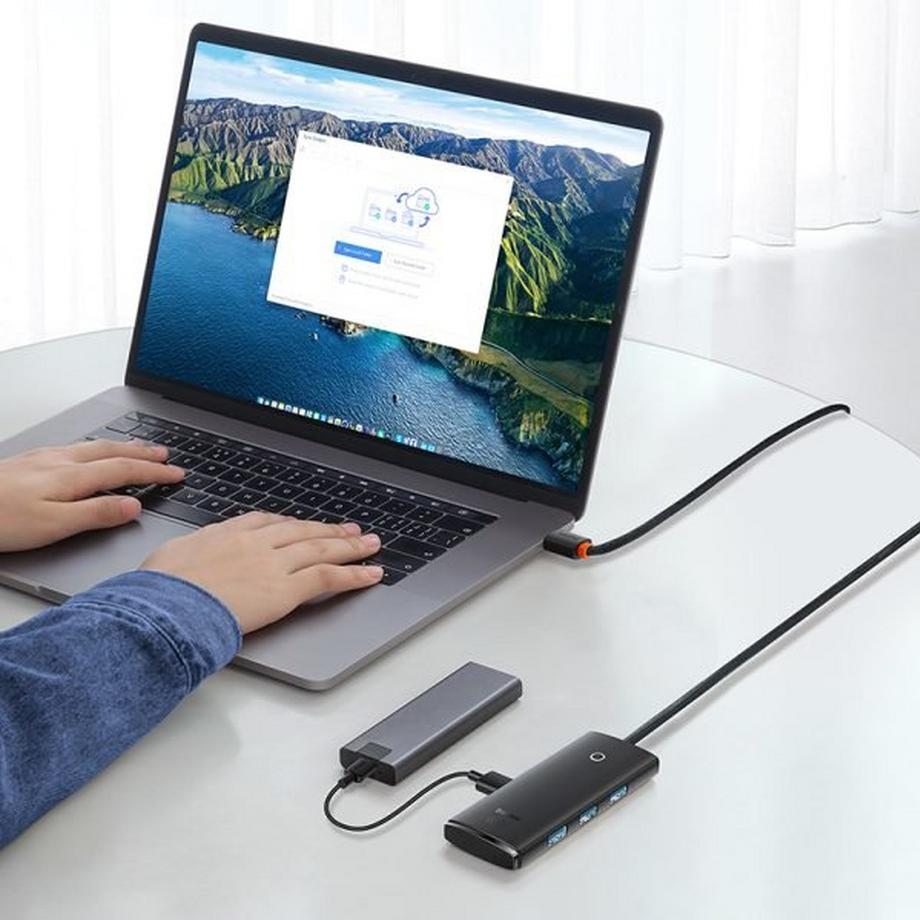 Baseus  Adaptateur HUB USB-A 4 Ports Baseus Lite Series 2m - Noir 