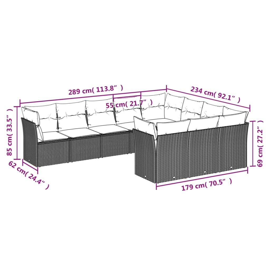 VidaXL set divano da giardino Polirattan  