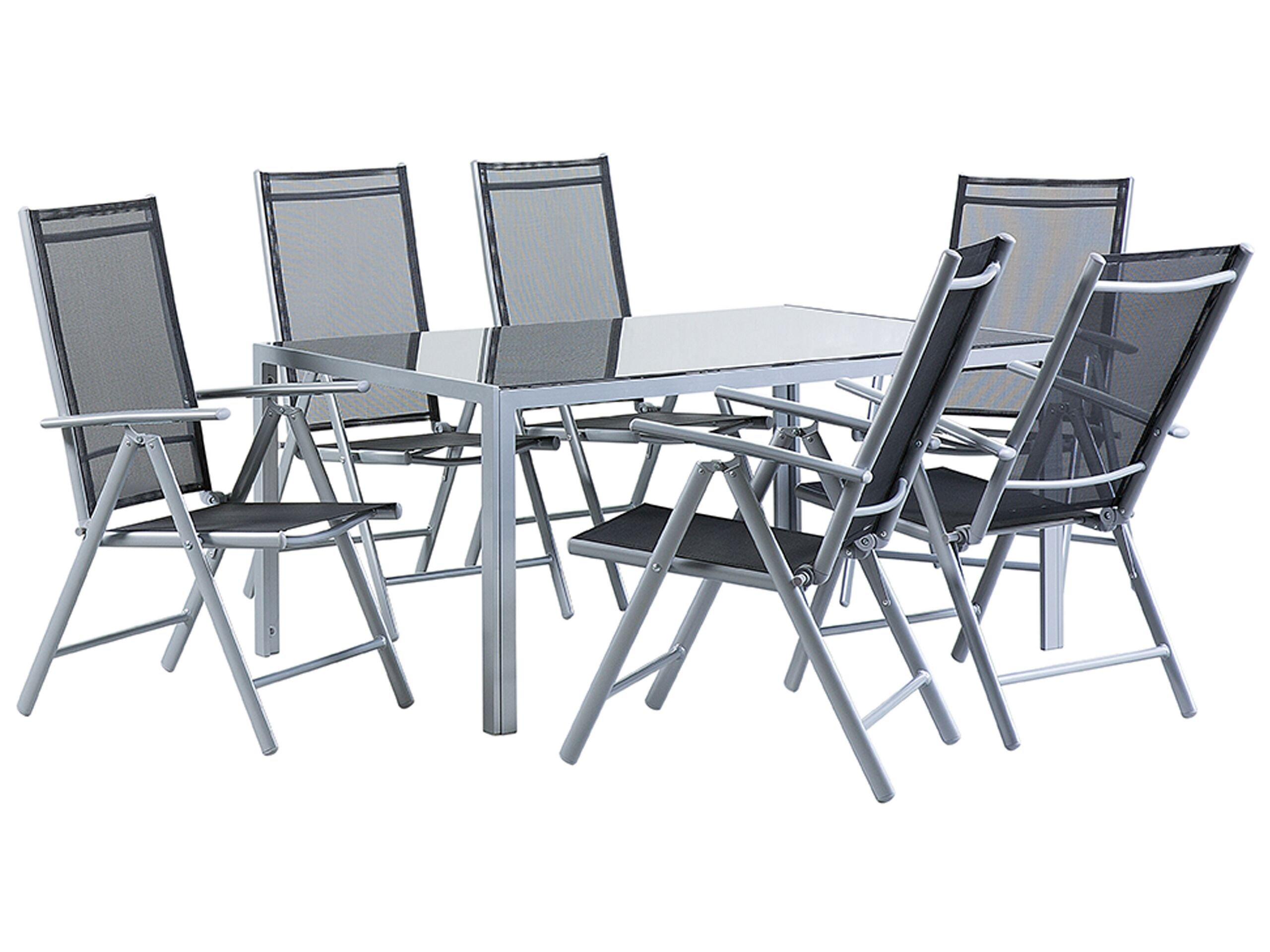 Image of Gartentisch Set aus Aluminium Industriell CATANIA Gartentisch Set aus Aluminium Industriell CATANIA