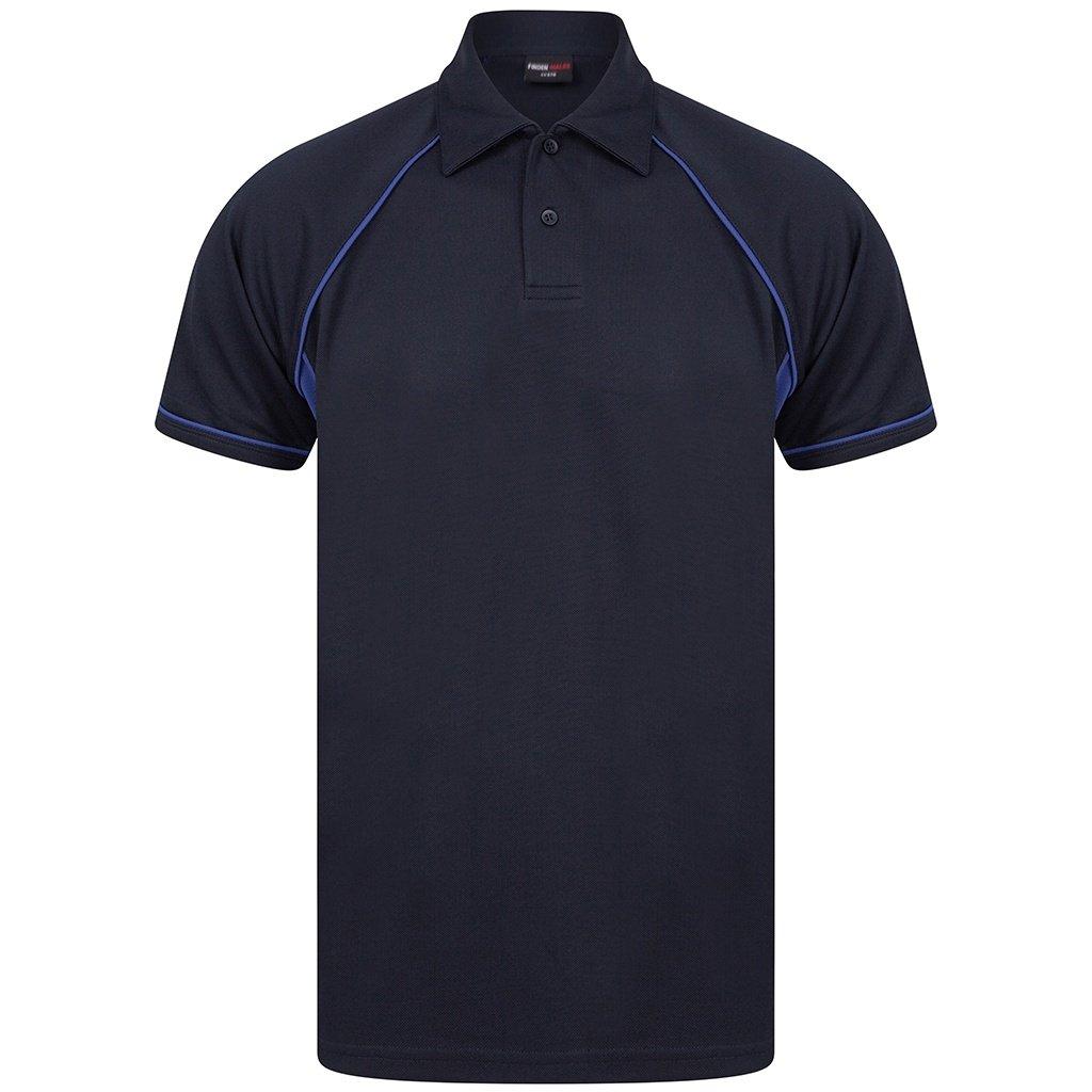 Image of Performance Paspel Polo Shirt Herren Blau 3XL