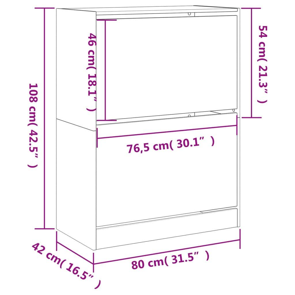 VidaXL Armoire à chaussures bois d'ingénierie  