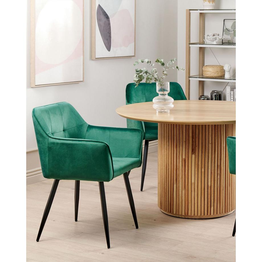 Beliani Set di 2 sedie da pranzo en Velluto Moderno JASMIN  