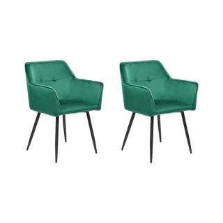 Beliani Lot de 2 chaises de salle à manger en Velours Moderne JASMIN  