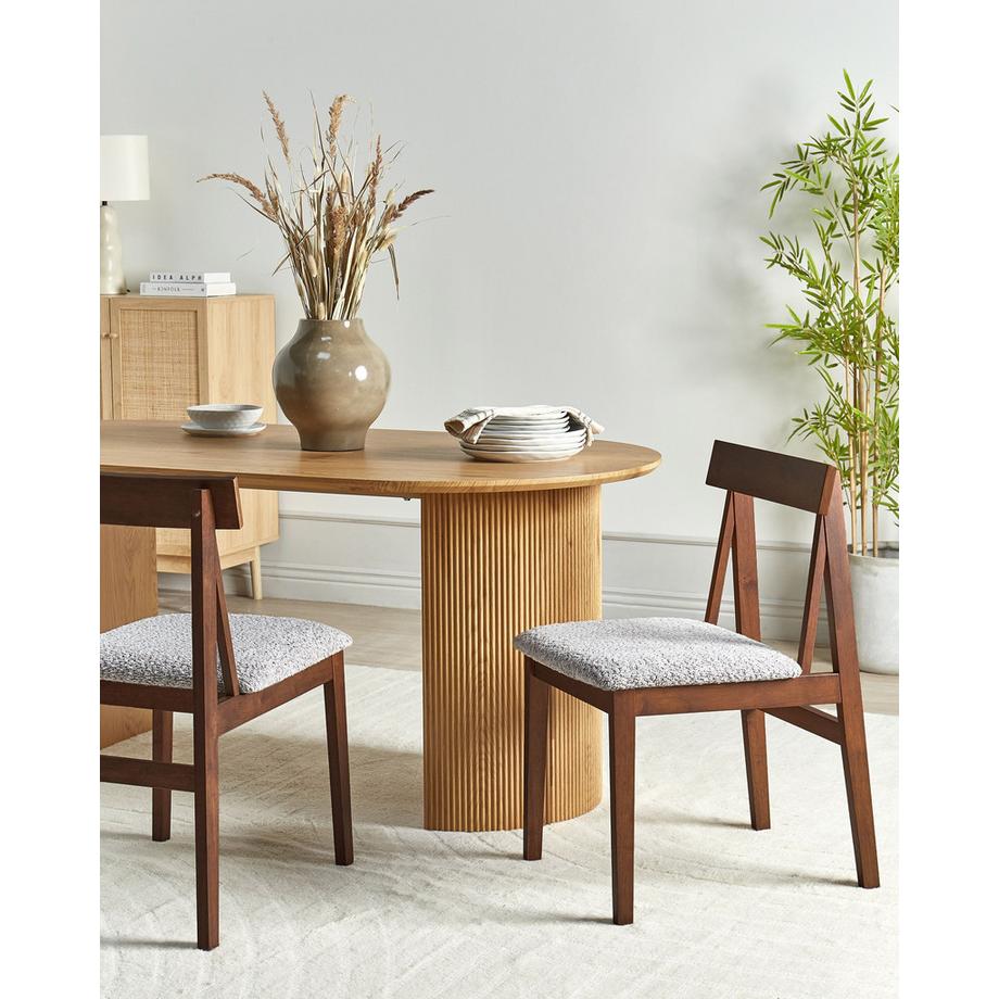 Beliani Set di 2 sedie da pranzo en Legno di caucciù Retrò ISLE  