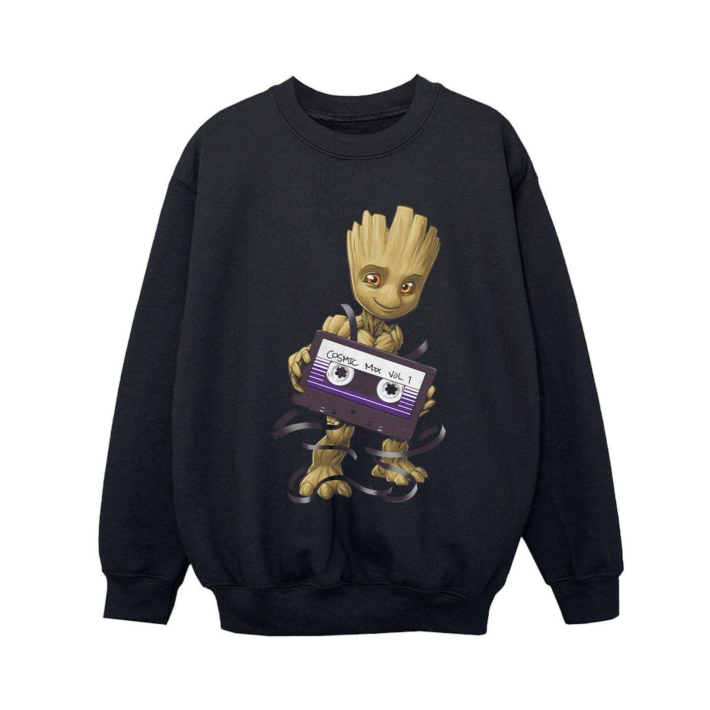 Image of Guardians Of The Galaxy Groot Cosmic Tape Sweatshirt Unisex Schwarz 140/146