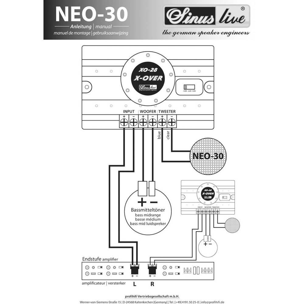 Sinuslive  Neo-30 Neodym Hochtöner 28 mm mit Frequenzweichen 