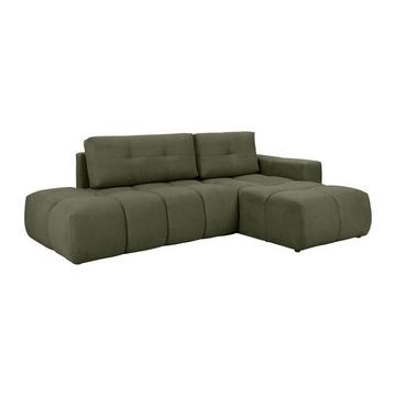 Ecksofa mit Schlaffunktion - Ecke rechts - Stoff - Grün - TRIMALDI