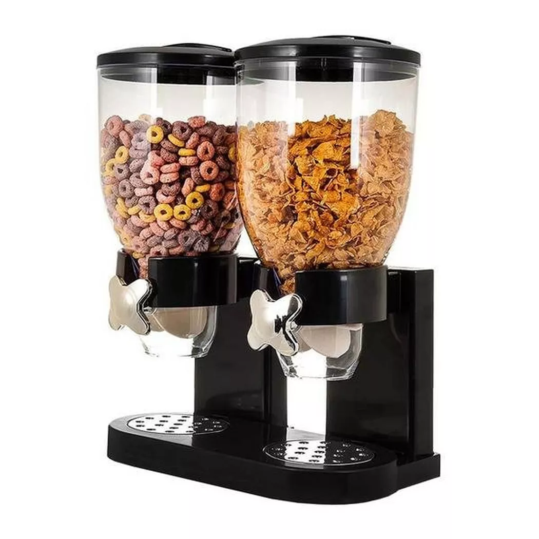 Mikamax - Cornflakes Spender für 2x 500 g, 500  ml, Schwarz