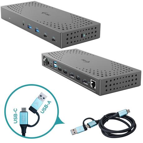 i-tec  CATRIPLE4KDOCKPD2CH replicatore di porte e docking station per notebook Cablato USB 3.2 Gen 2 (3.1 Gen 2) Type-C Grigio 