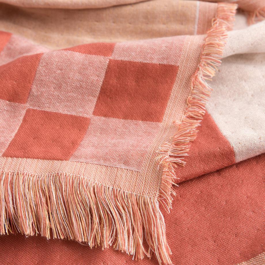 La Redoute Intérieurs Santorin Plaid Jacquard Frangé  