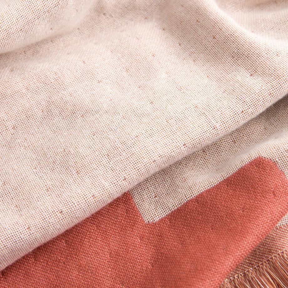 La Redoute Intérieurs Santorin Plaid Jacquard Frangé  