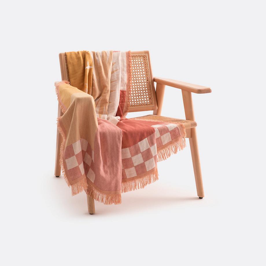 La Redoute Intérieurs Santorin Plaid Jacquard Frangé  