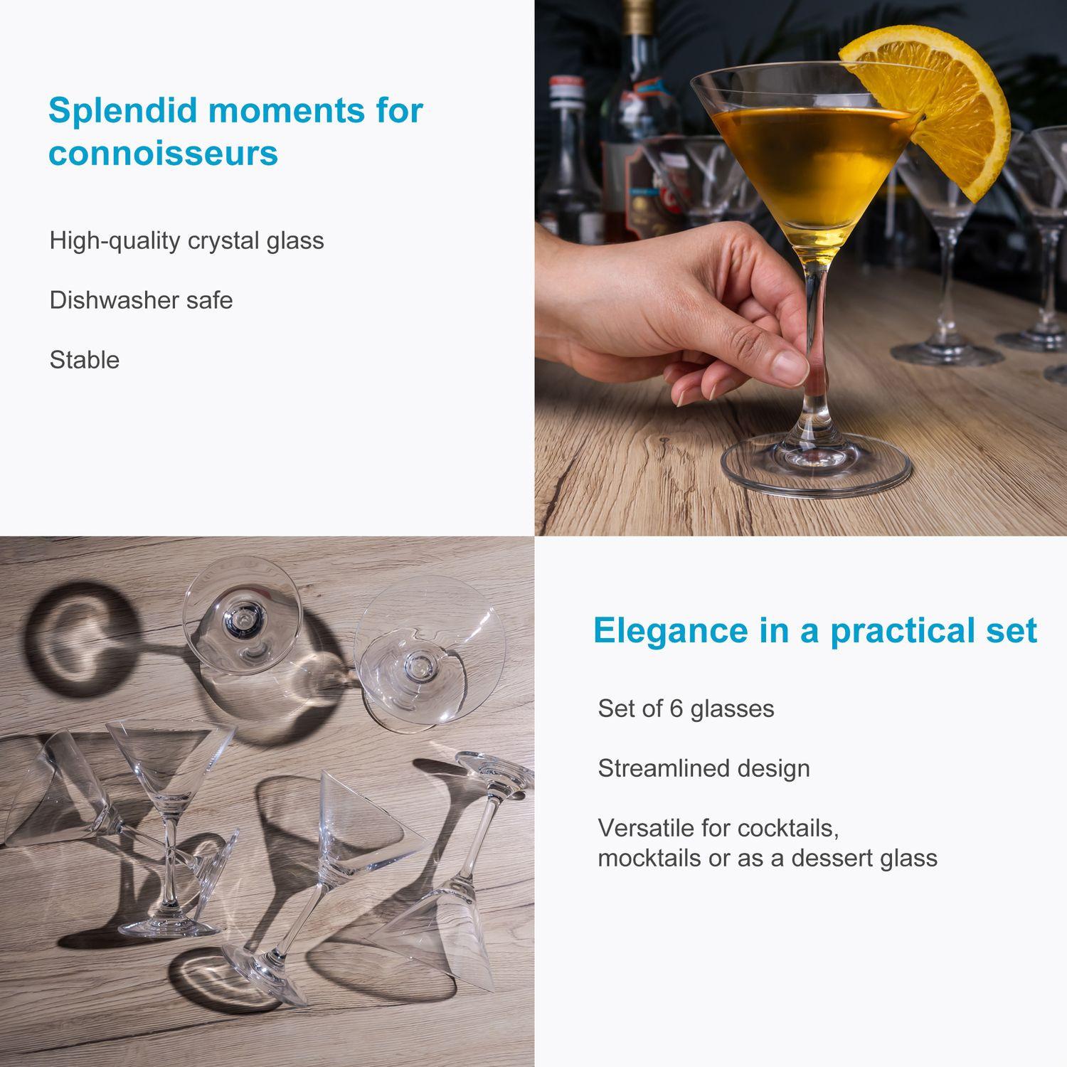 Intirilife 6x Verre à Martini verre à cocktail  