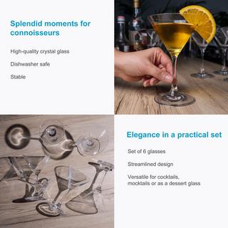 Intirilife 6x Verre à Martini verre à cocktail  