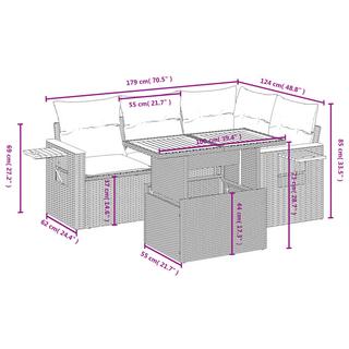 VidaXL set divano da giardino Polirattan  