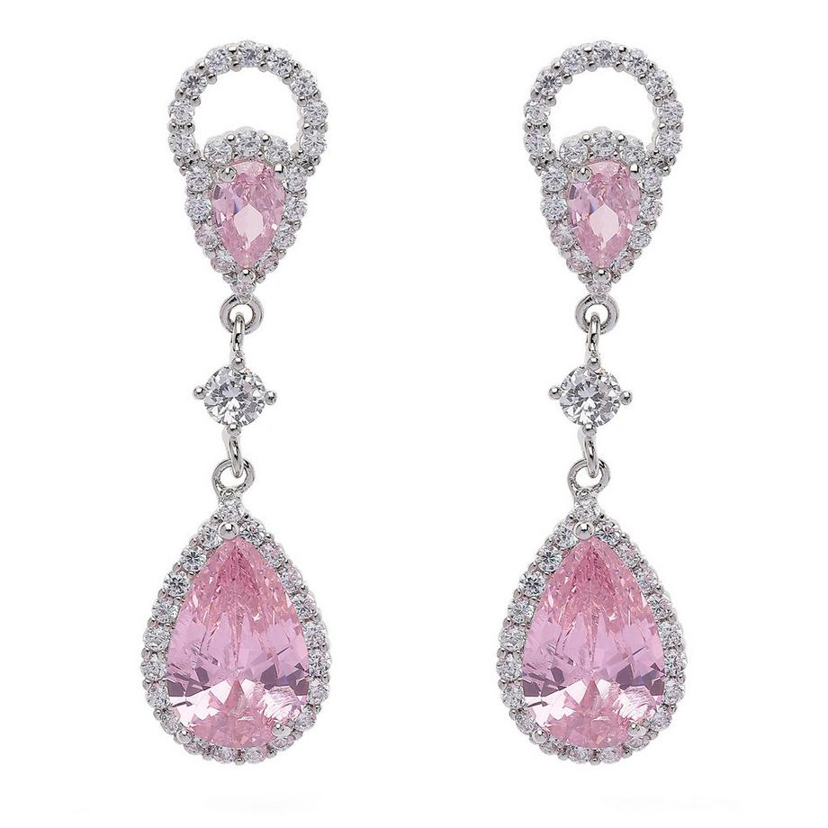 Boucles d'oreilles goutte de pluie rose clair intemporelles