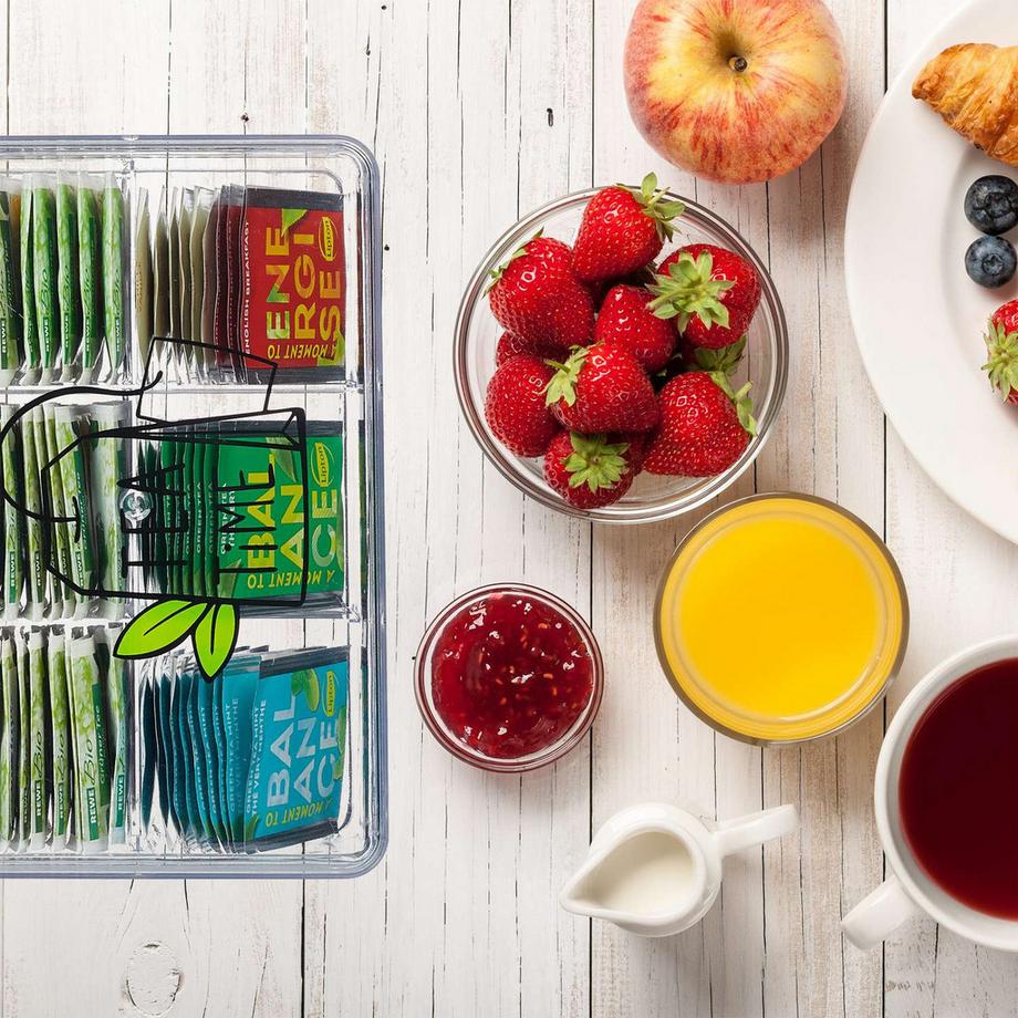 Northix Transparente Teebox mit 6 Fächern  