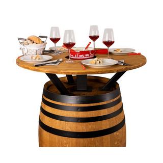 Bodega Table haute en tonneau de vin avec réchaud à fondue  