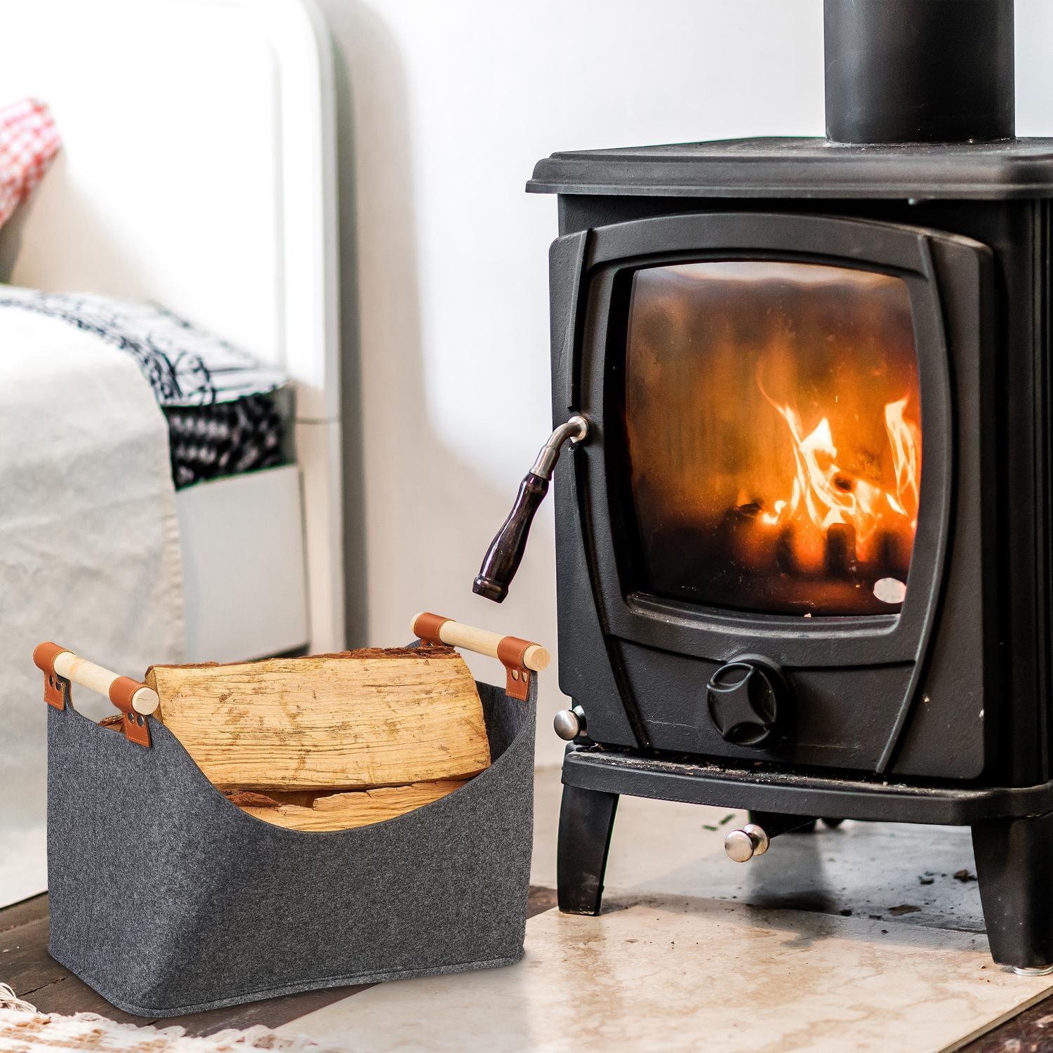 Northix Tasche mit Holzgriffen  