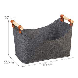 Northix Tasche mit Holzgriffen  