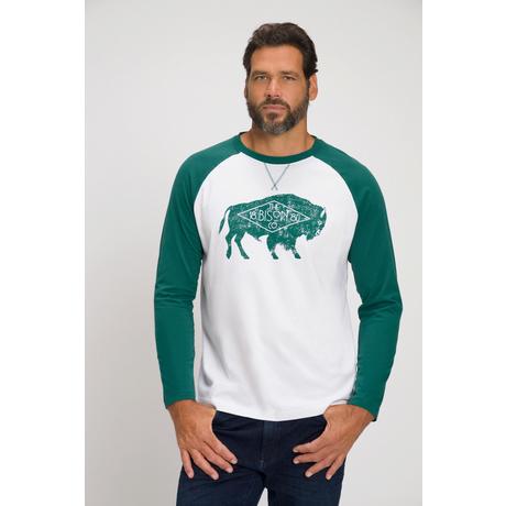 JP1880  T-Shirt, Langarm, zweifarbig, Bison Print 