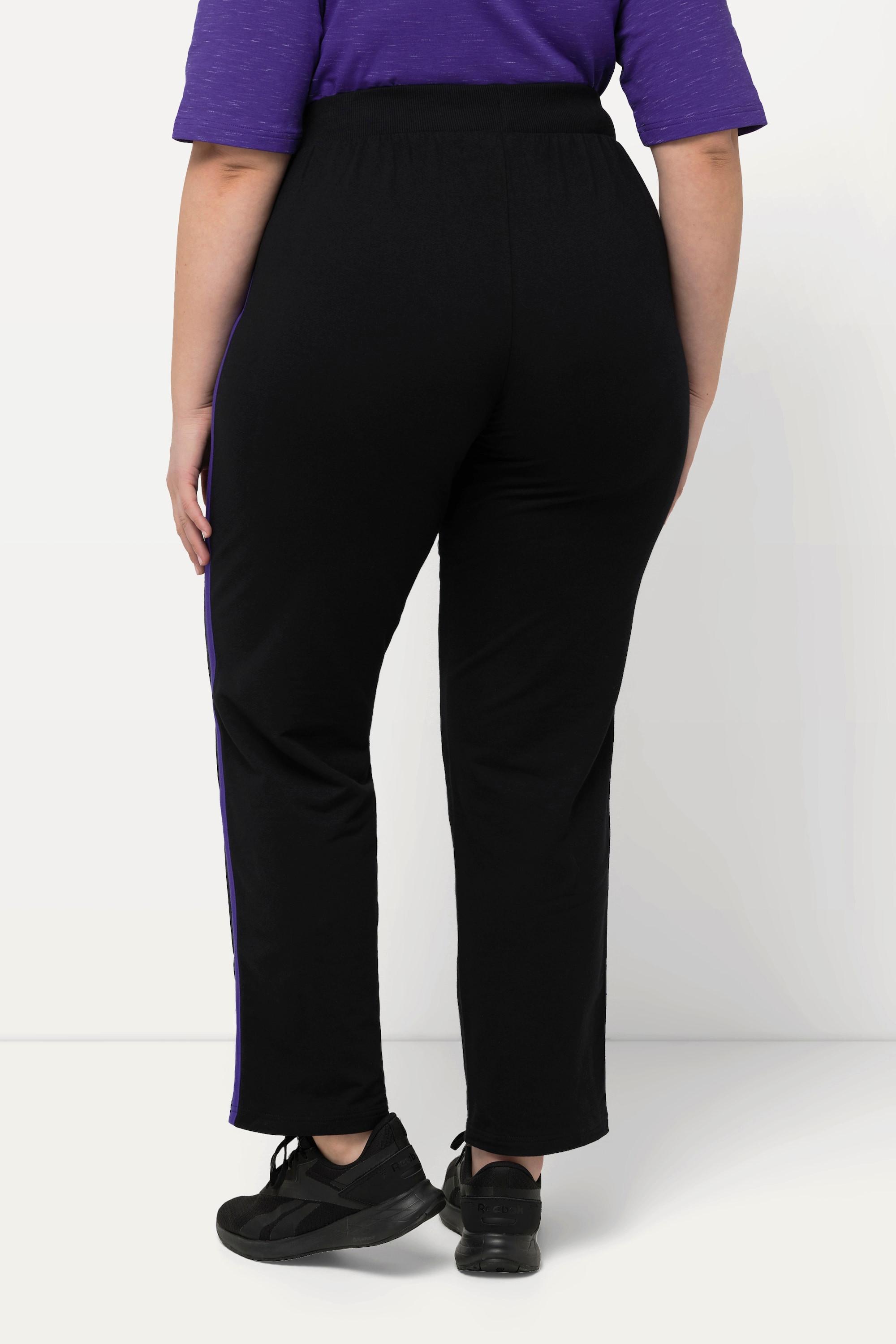 Ulla Popken  Pantalon de jogging à rayures, avec taille élastique et poches 