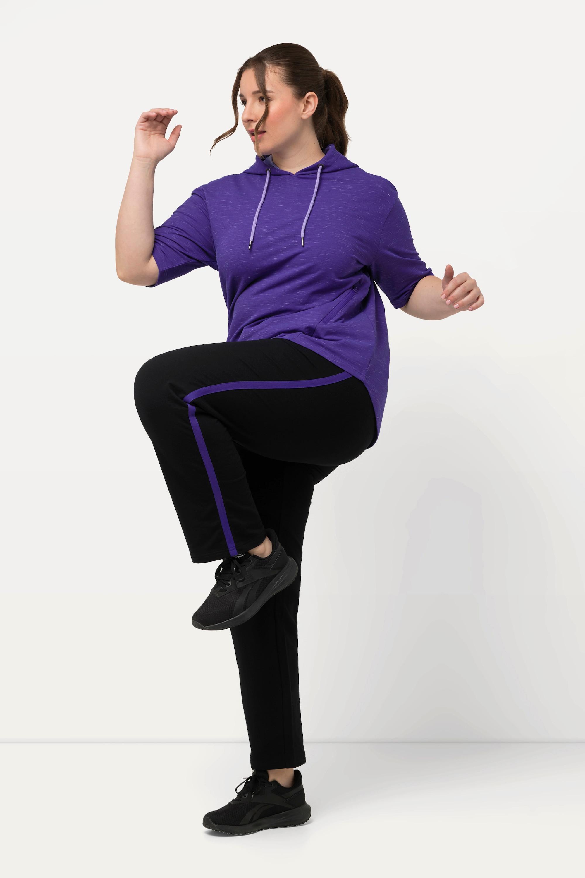 Ulla Popken  Pantalon de jogging à rayures, avec taille élastique et poches 