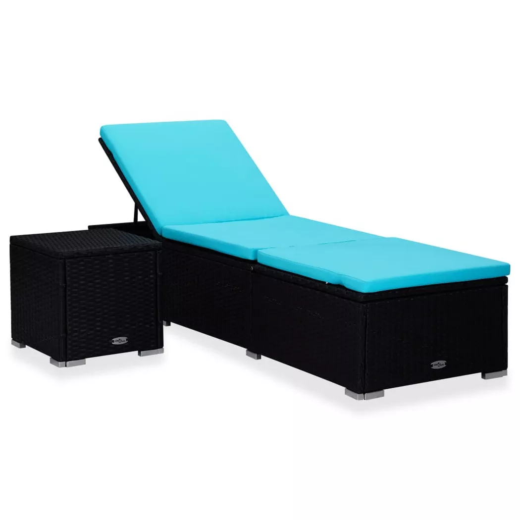 VidaXL - Sonnenliege poly-rattan, One Size, Schwarz
