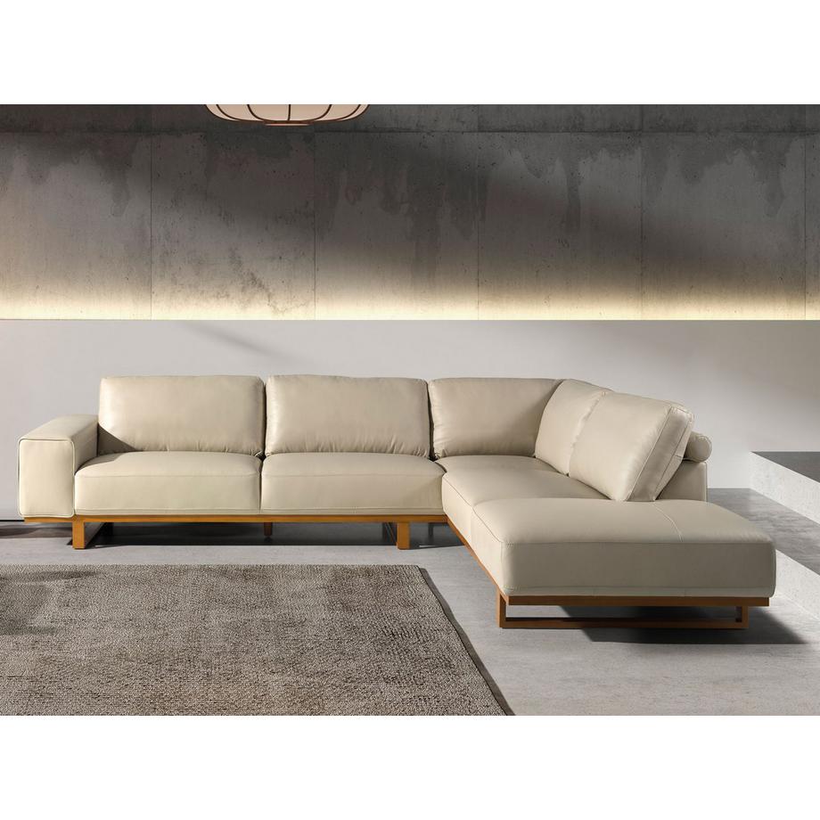 ANGEL CERDA Rechtes Ecksofa in Leder sand  