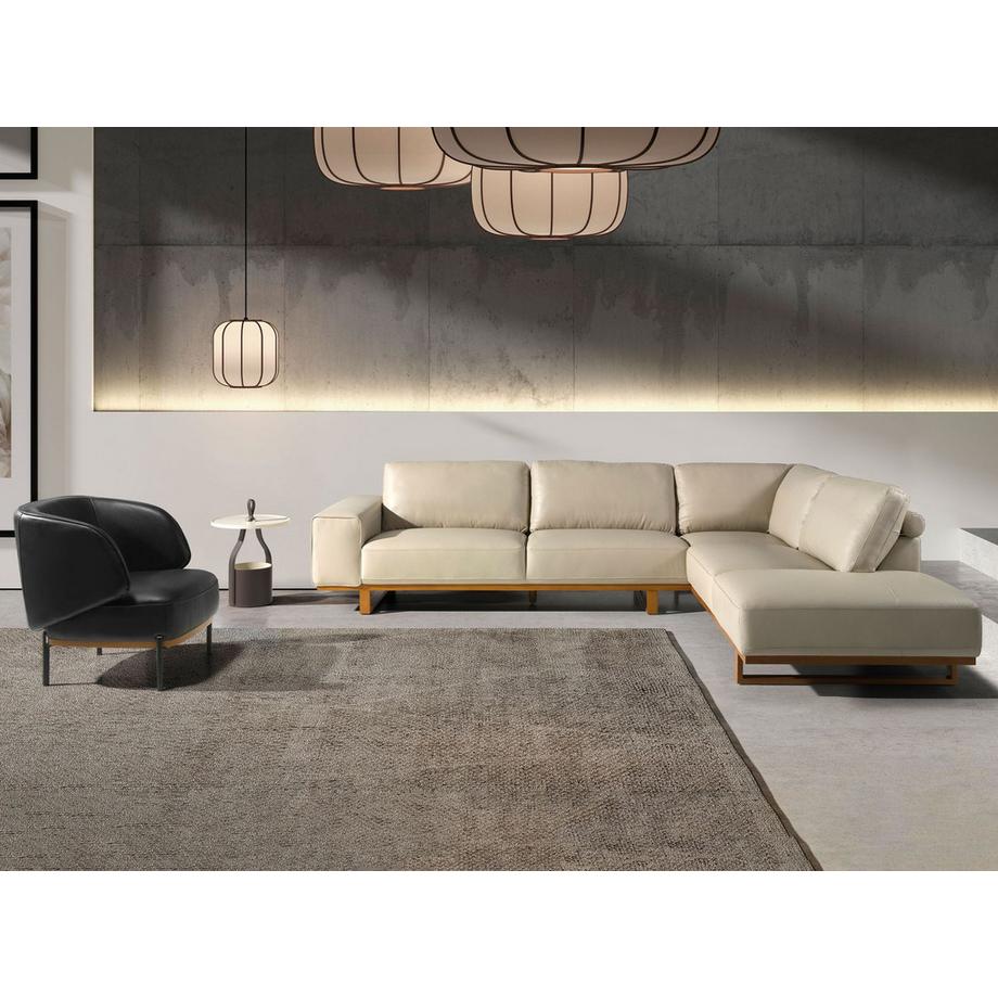 ANGEL CERDA Rechtes Ecksofa in Leder sand  
