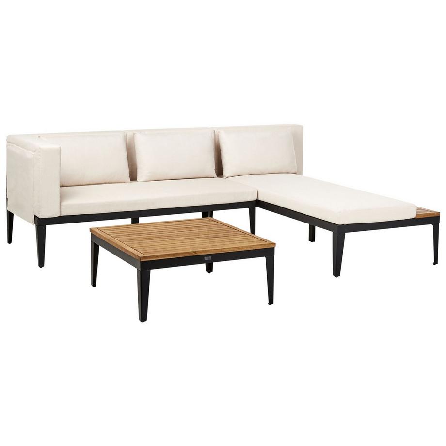 Beliani Ensemble de salon avec table en Bois d'acacia certifié FSC® Rustique BRACCIANO  