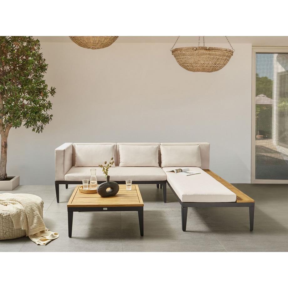 Beliani Ensemble de salon avec table en Bois d'acacia certifié FSC® Rustique BRACCIANO  