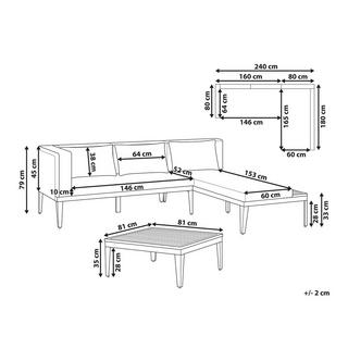 Beliani Set divani con tavolino en Legno d'acacia certificato FSC® Rustico BRACCIANO  