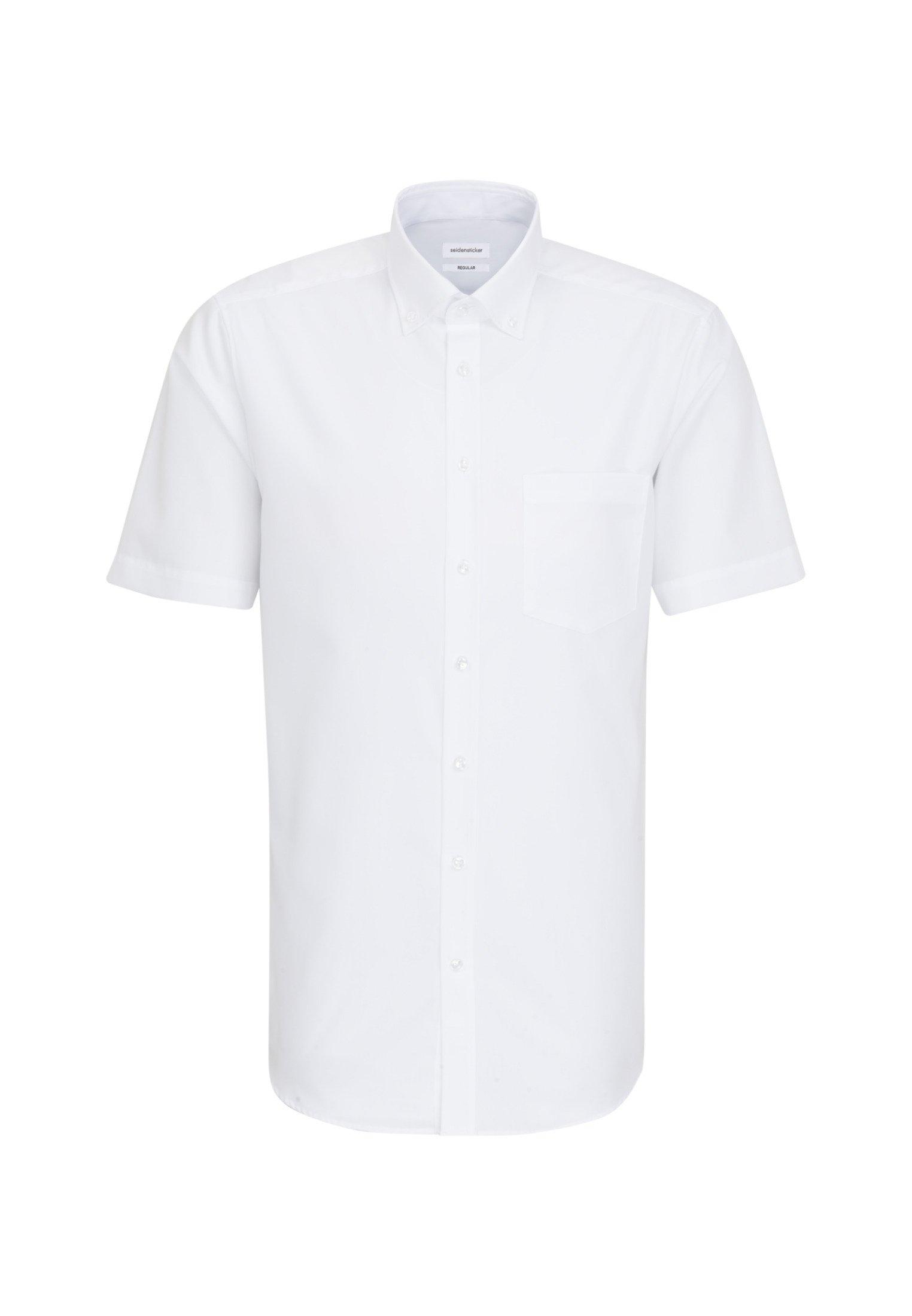 Image of Business Hemd Regular Fit Kurzarm Uni Herren Weiss 46