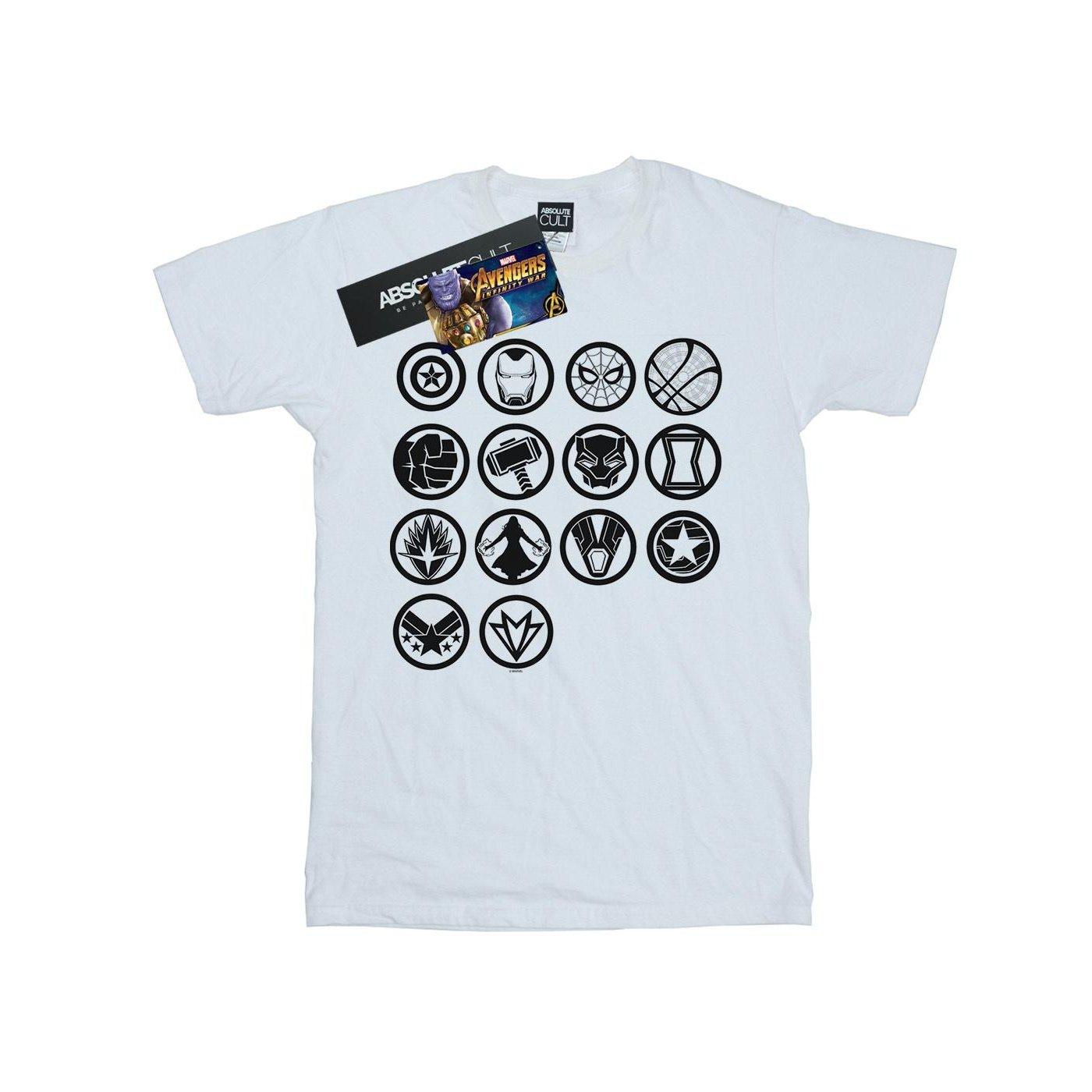 Image of Avengers Infinity War Icons Assemble Tshirt Damen Weiss XL