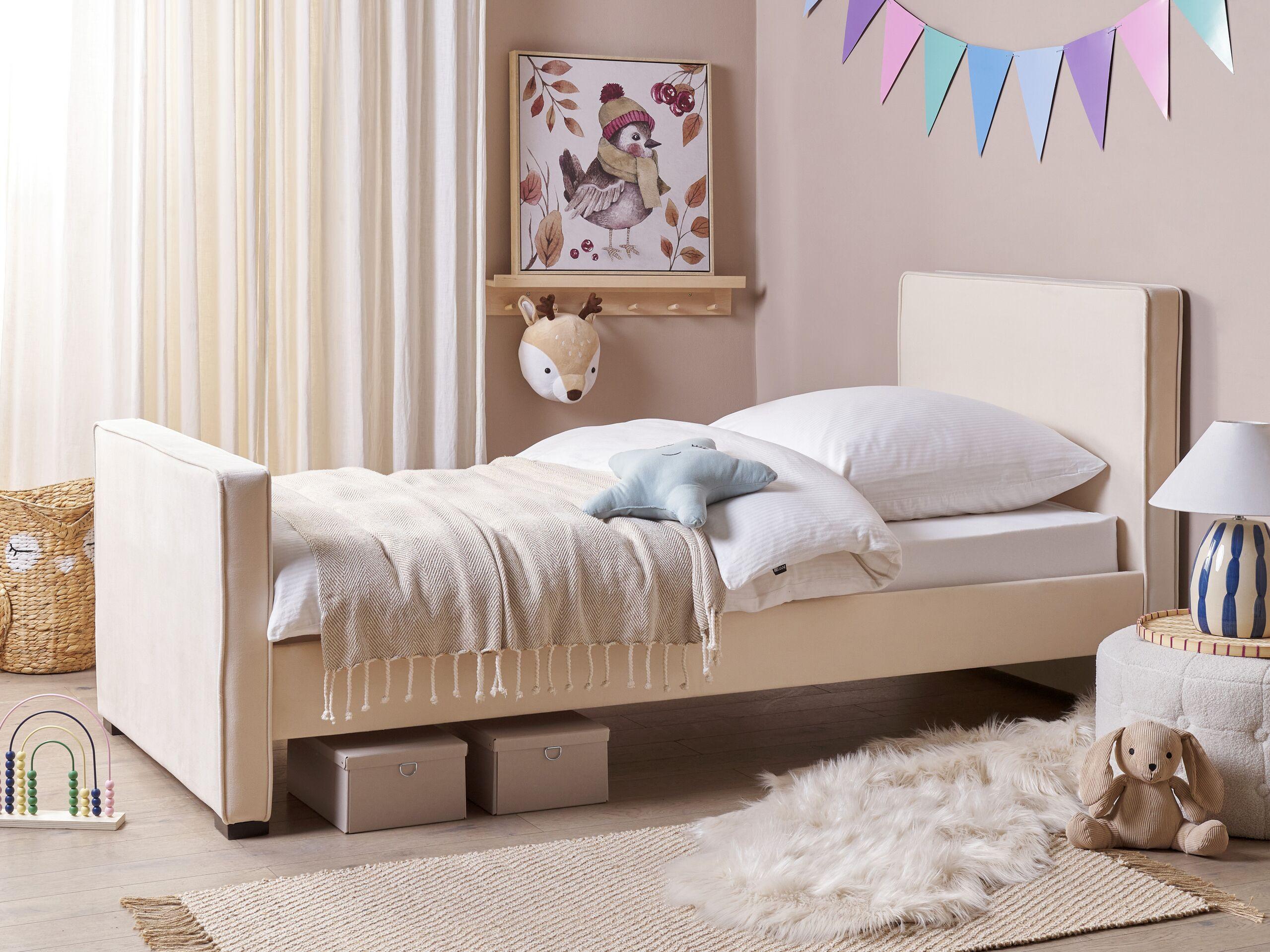 Beliani Bett mit Lattenrost aus Samtstoff Modern TEENIE  