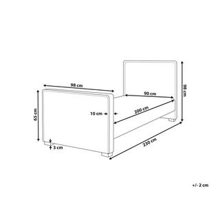 Beliani Letto con rete a doghe en Velluto Moderno TEENIE  