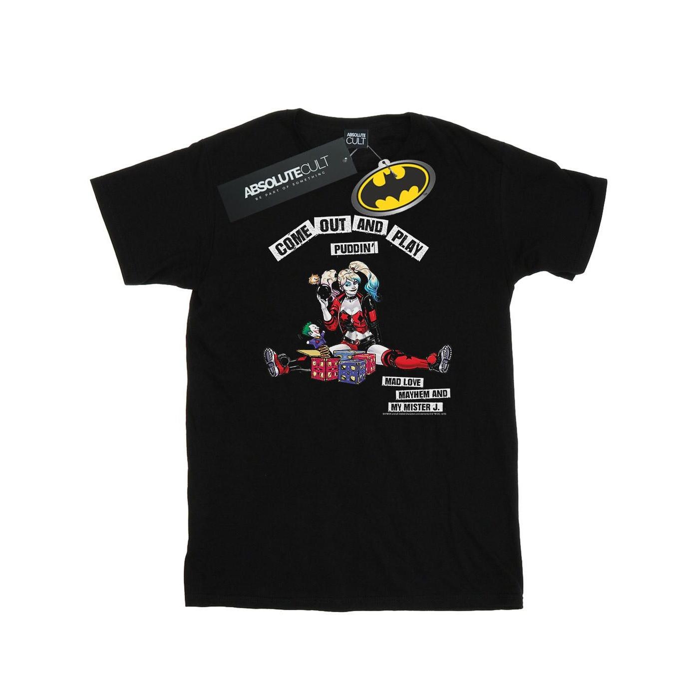 Image of Harley Quinn Come Out And Play Tshirt Mädchen Schwarz 104