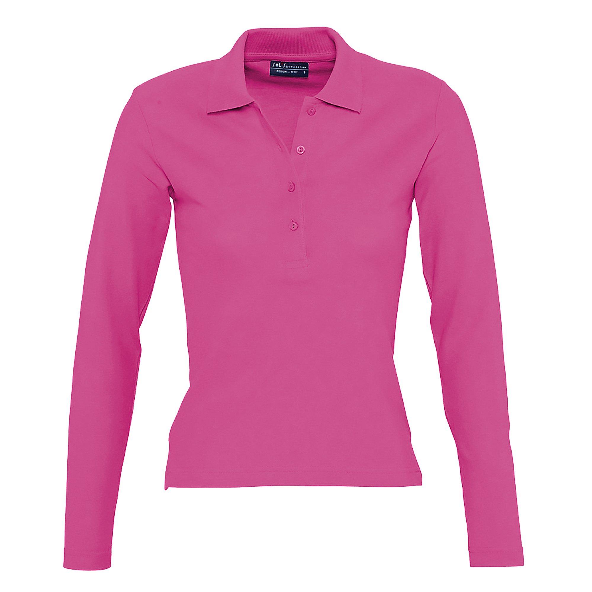 Image of Podium Pique Poloshirt, Langarm Damen Pink L