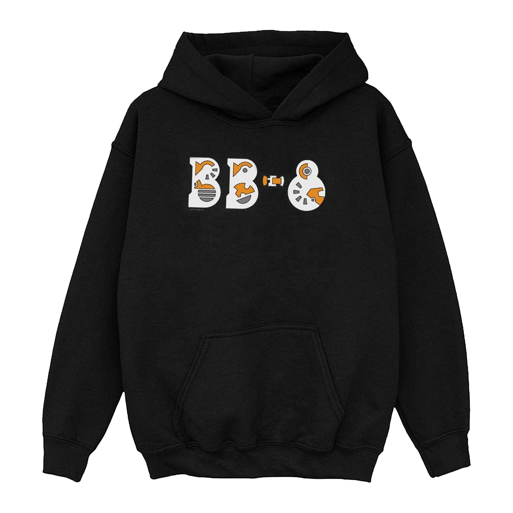 Image of The Rise Of Skywalker Bb8 Text Logo Kapuzenpullover Mädchen Schwarz 140/146