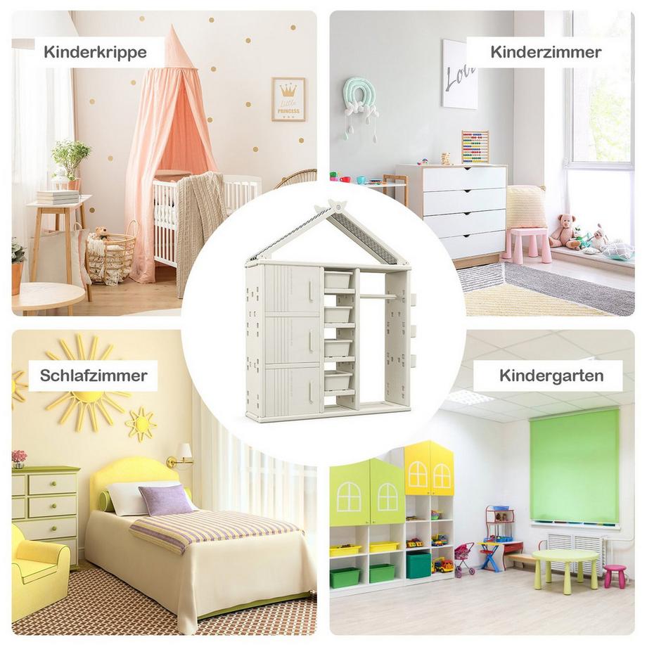 Northix Armadio per bambini con asta appendiabiti  