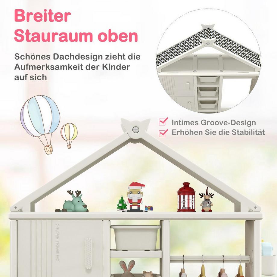 Northix Armadio per bambini con asta appendiabiti  