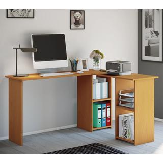 VCM Bureau d'angle en bois Bureau d'ordinateur PC compartiment Lusias Bureau d'angle en bois Bureau d'ordinateur PC compartiment Lusias  