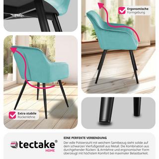 Tectake 6 Chaises MARILYN Design en Velours Style Scandinave  