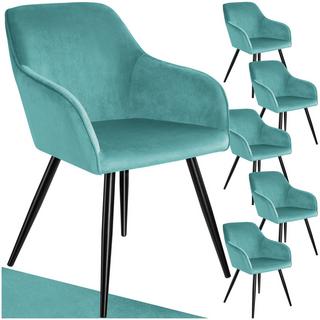 Tectake 6 Chaises MARILYN Design en Velours Style Scandinave  