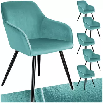 6 Chaises MARILYN Design en Velours Style Scandinave