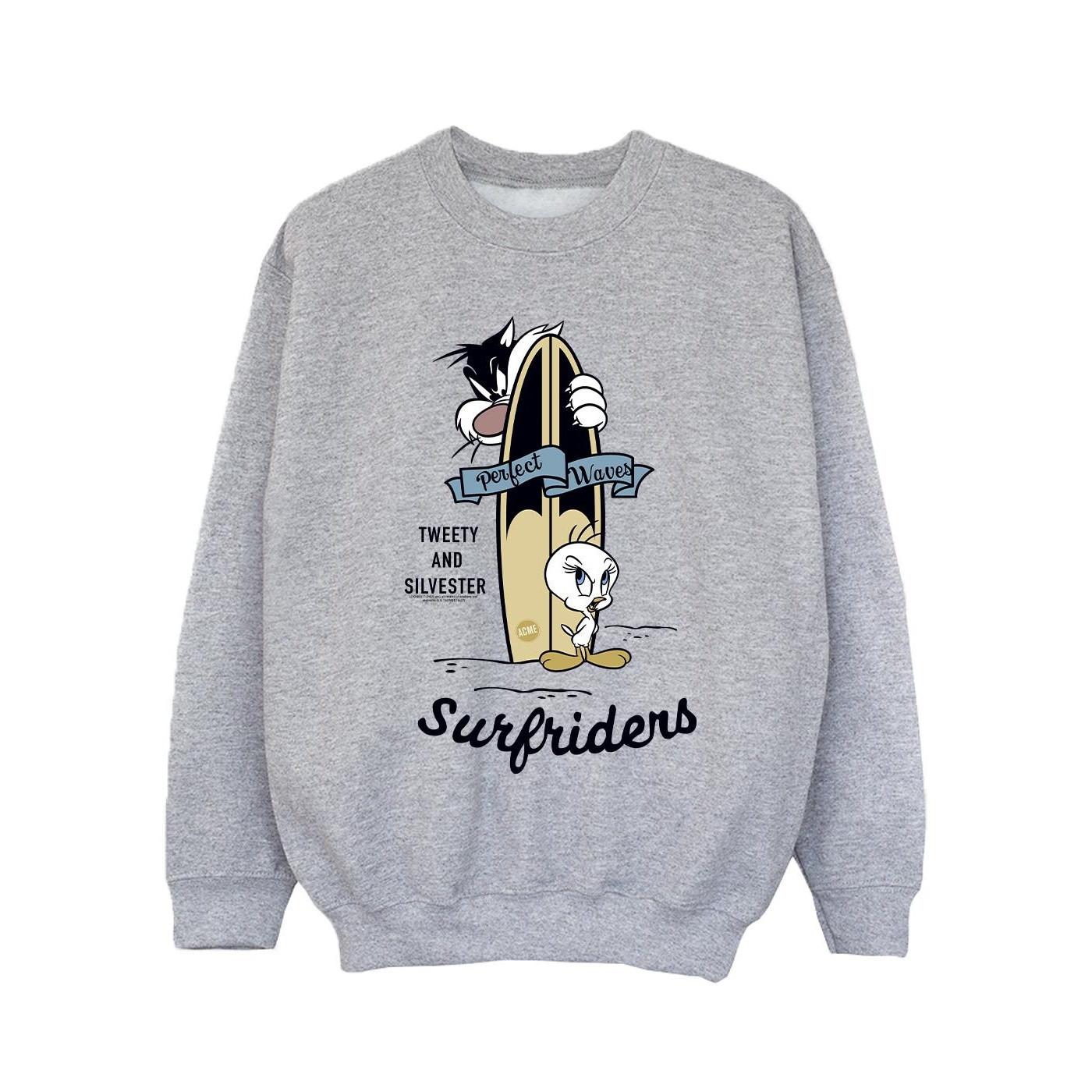 Image of Tweety And Sylvester Perfect Waves Sweatshirt Mädchen Grau 128